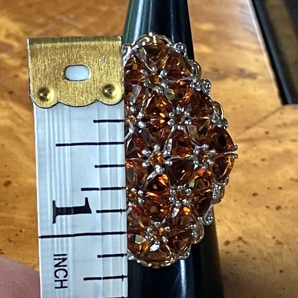 Natural Santa Ana Madeira Citrine Sterling Silver Cocktail Ring Size 6.75 - Picture 6 of 8